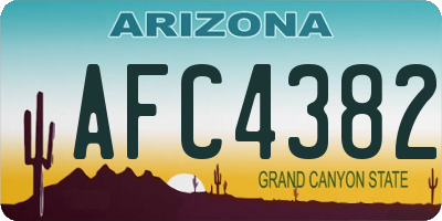 AZ license plate AFC4382
