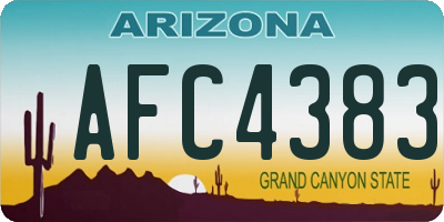 AZ license plate AFC4383