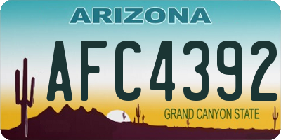 AZ license plate AFC4392