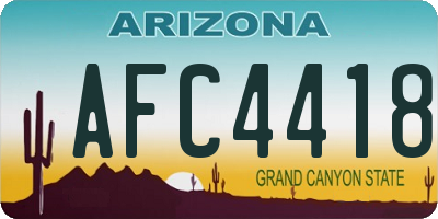 AZ license plate AFC4418