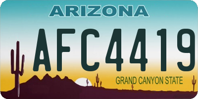 AZ license plate AFC4419