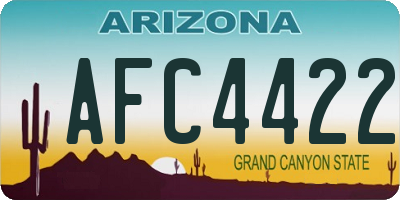 AZ license plate AFC4422