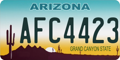 AZ license plate AFC4423