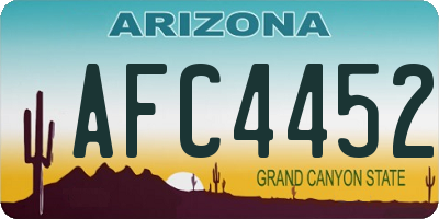 AZ license plate AFC4452