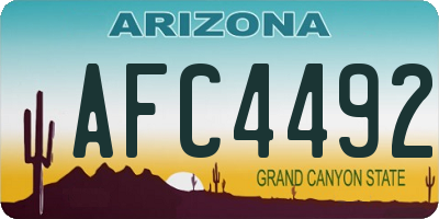 AZ license plate AFC4492