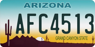 AZ license plate AFC4513