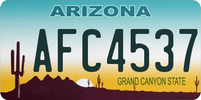 AZ license plate AFC4537