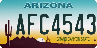 AZ license plate AFC4543