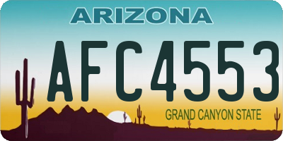 AZ license plate AFC4553