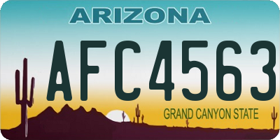 AZ license plate AFC4563