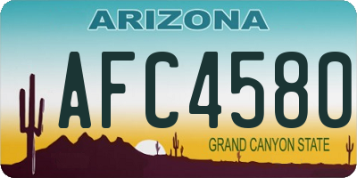 AZ license plate AFC4580