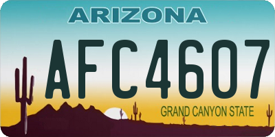 AZ license plate AFC4607