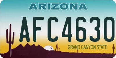 AZ license plate AFC4630