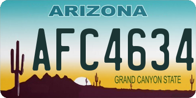 AZ license plate AFC4634