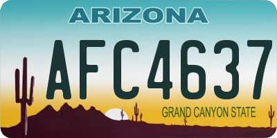 AZ license plate AFC4637