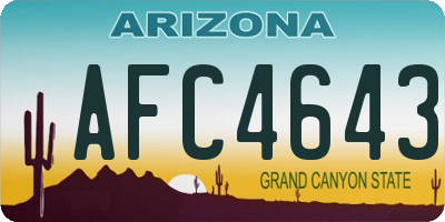 AZ license plate AFC4643