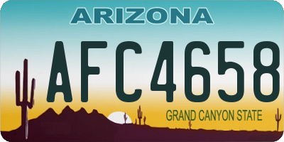 AZ license plate AFC4658