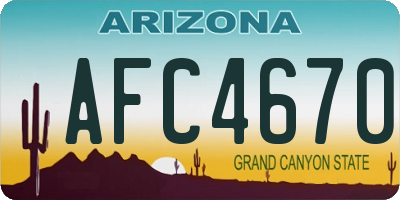 AZ license plate AFC4670