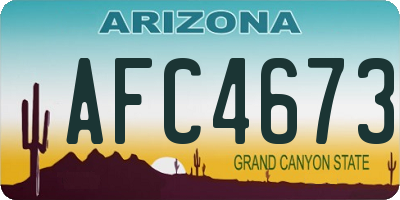 AZ license plate AFC4673