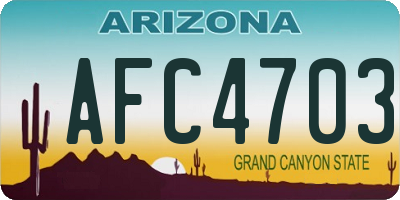 AZ license plate AFC4703