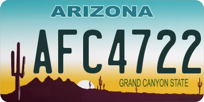 AZ license plate AFC4722