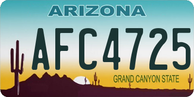 AZ license plate AFC4725