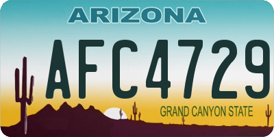 AZ license plate AFC4729