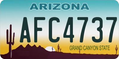 AZ license plate AFC4737