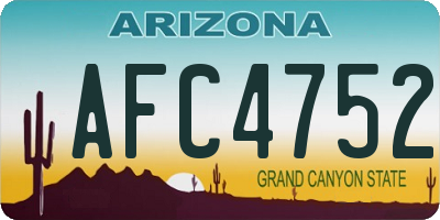 AZ license plate AFC4752