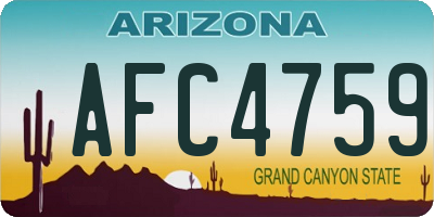 AZ license plate AFC4759