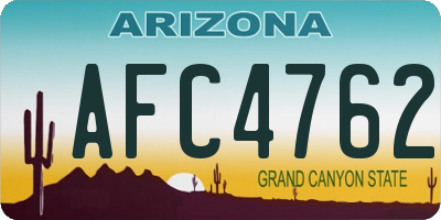 AZ license plate AFC4762