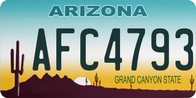 AZ license plate AFC4793