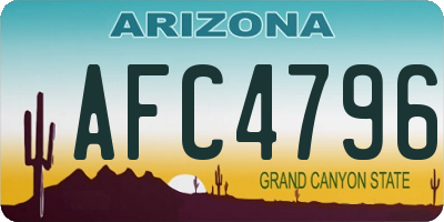 AZ license plate AFC4796