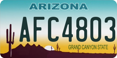 AZ license plate AFC4803
