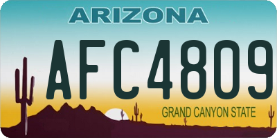 AZ license plate AFC4809
