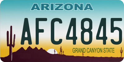 AZ license plate AFC4845