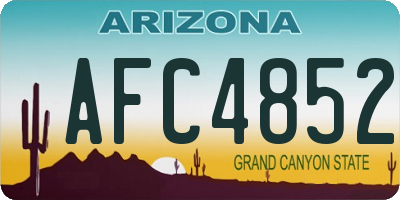 AZ license plate AFC4852