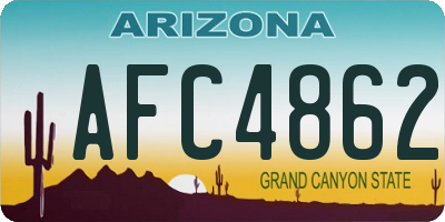 AZ license plate AFC4862