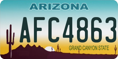 AZ license plate AFC4863