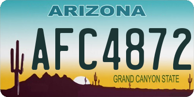 AZ license plate AFC4872