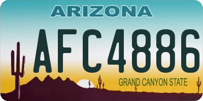 AZ license plate AFC4886