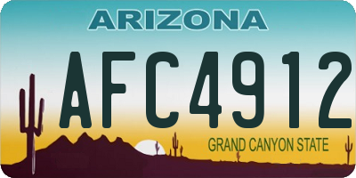 AZ license plate AFC4912