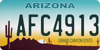 AZ license plate AFC4913