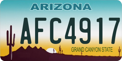 AZ license plate AFC4917