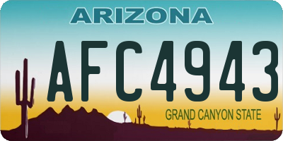 AZ license plate AFC4943