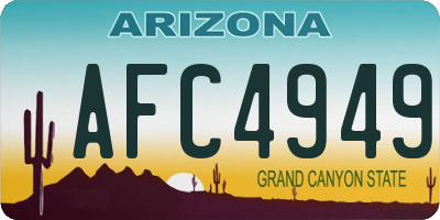 AZ license plate AFC4949