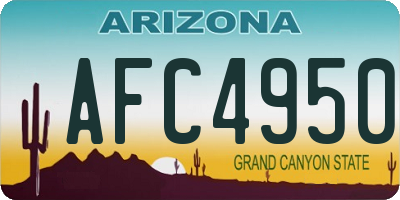 AZ license plate AFC4950