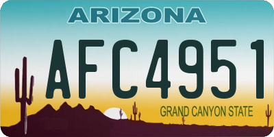 AZ license plate AFC4951