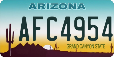 AZ license plate AFC4954