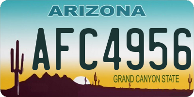 AZ license plate AFC4956
